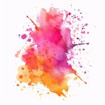 Watercolor splash of orange and pink