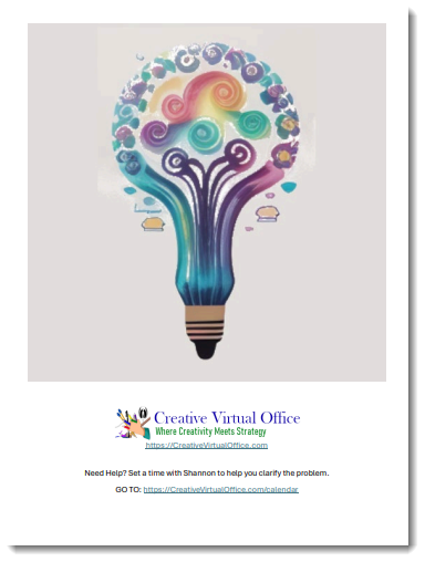 Image of a colorful watercolor light bulb as the cover image for a Problem Solving workbook and mindmap.