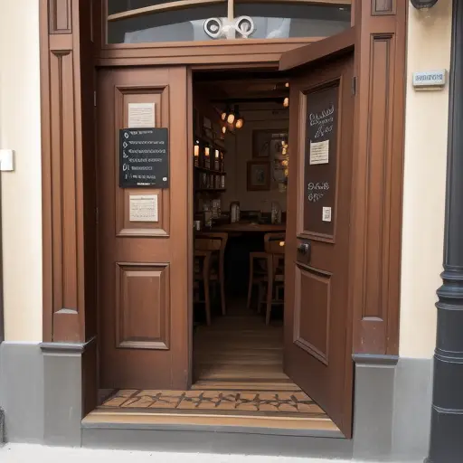 AI created image of an open door to a cafe'.